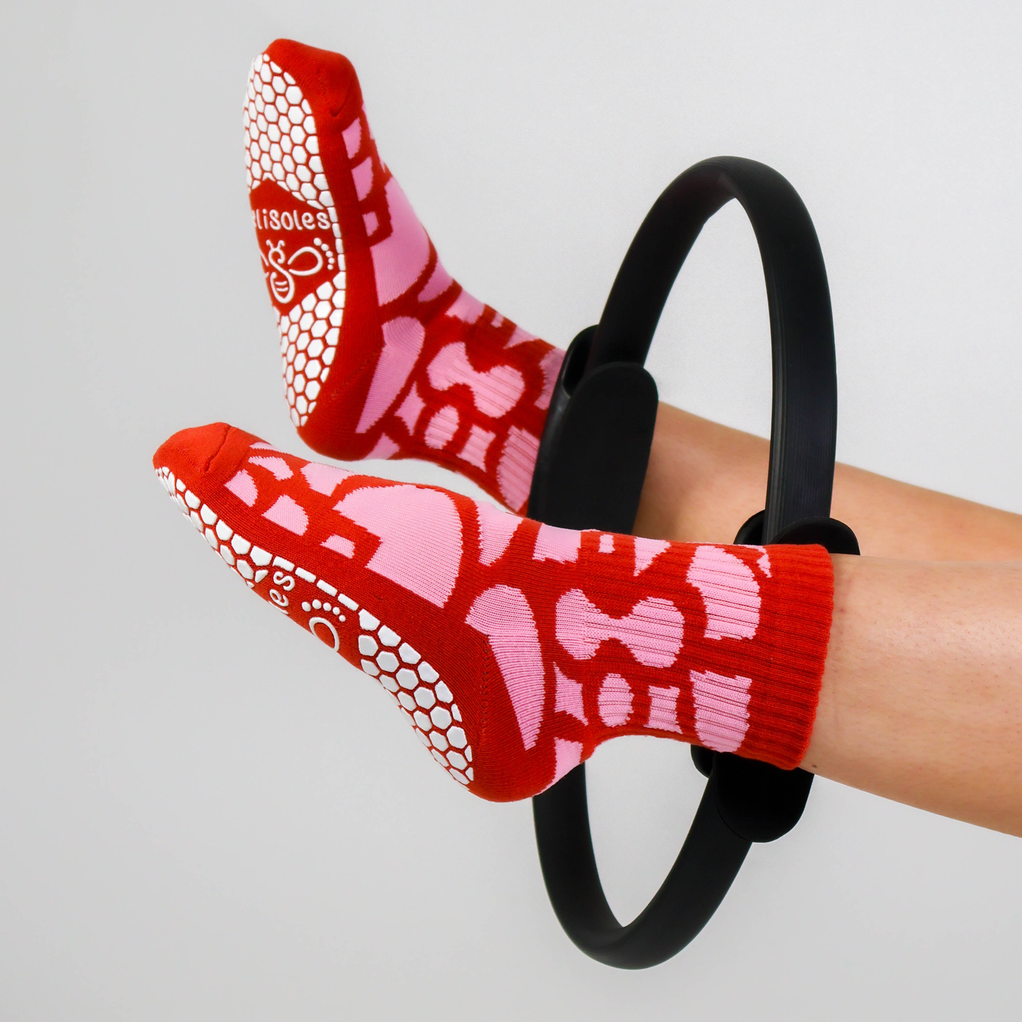 Melisoles Pink Giraffe Pilates Grip Socks Socks