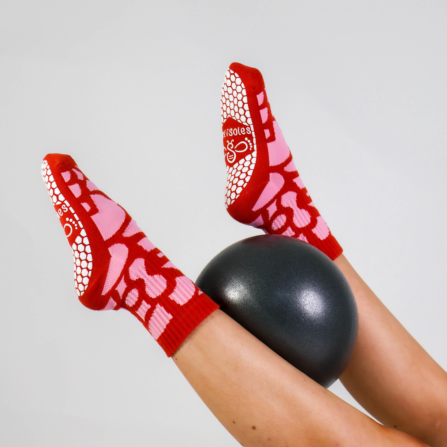 Melisoles Pink Giraffe Pilates Grip Socks Socks