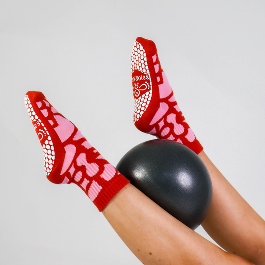 Melisoles Pink Giraffe Pilates Grip Socks Socks