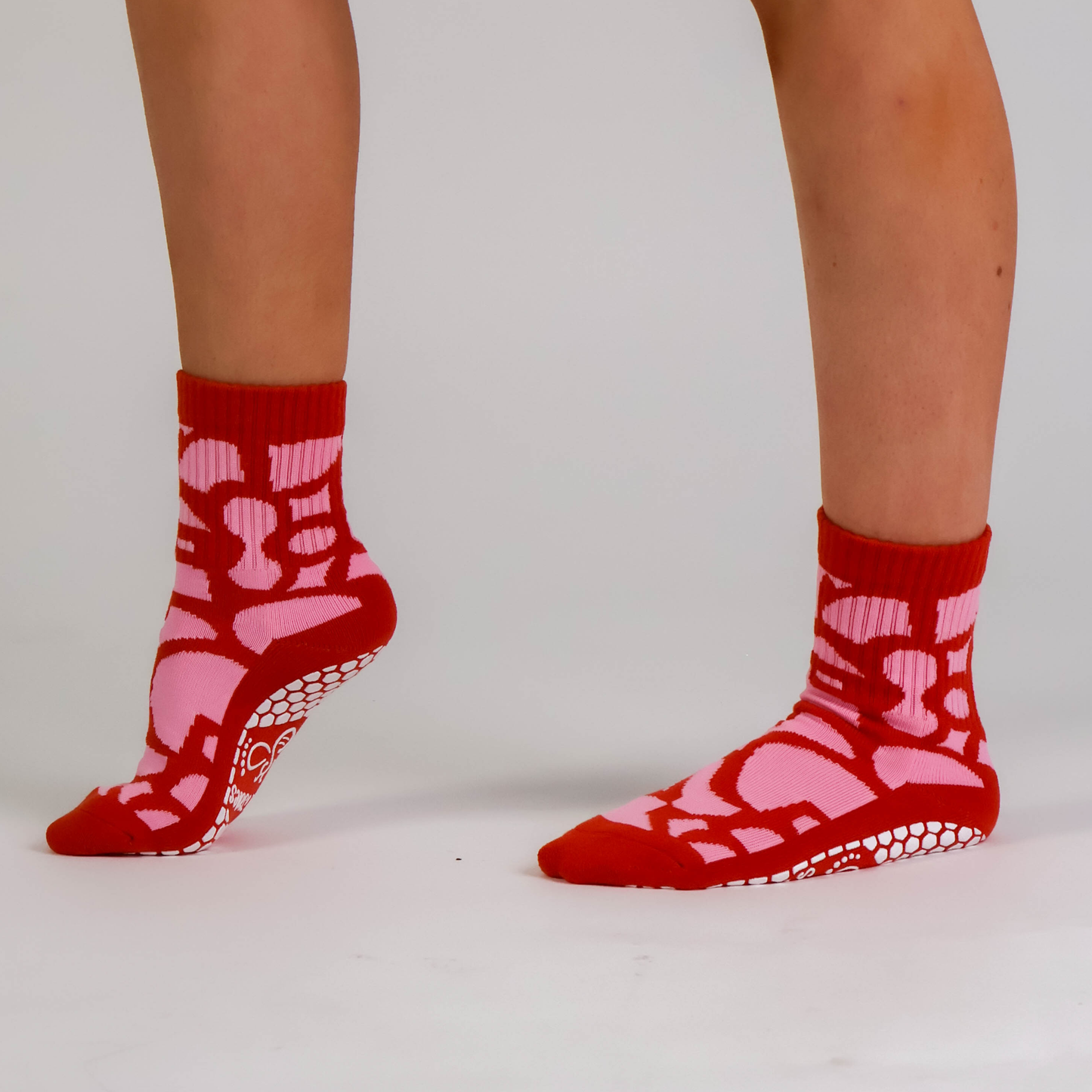 Melisoles Pink Giraffe Pilates Grip Socks Socks