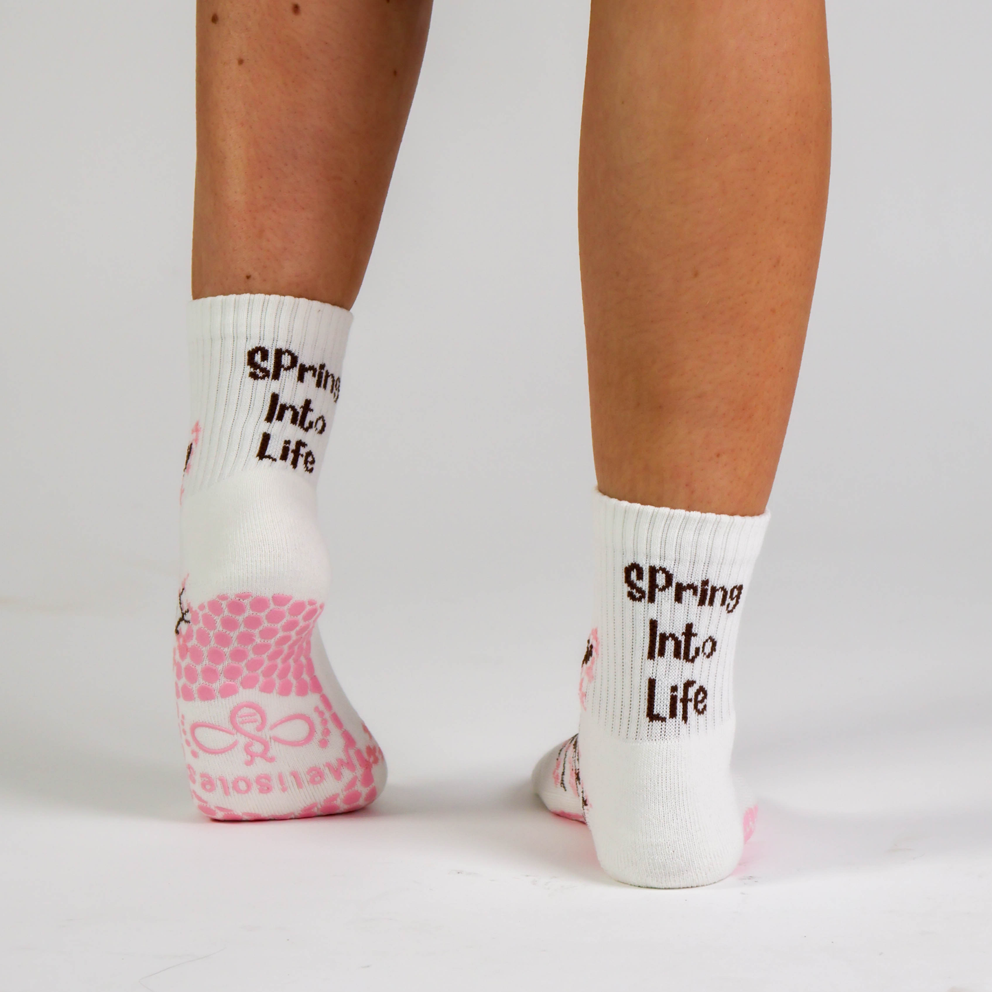 Melisoles 'Spring Into Life' Cherry Blossom Grip Socks