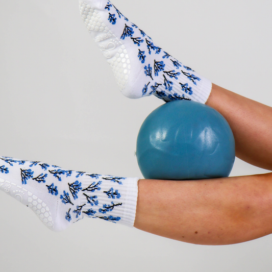 Melisoles Bluebells Blue Floral Grip Socks